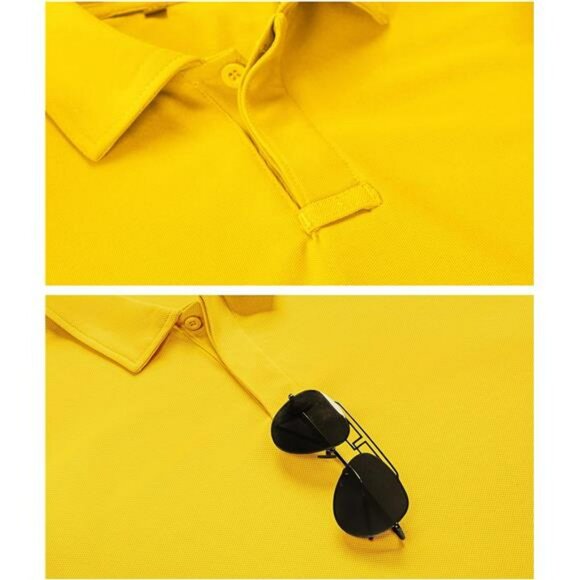 Mens Tactical Polo Shirt Short Sleeve Golf Collared Performance Athletic Tee - Picture 3 of 6